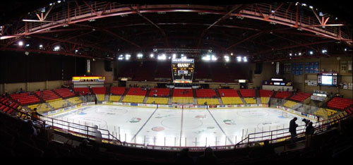 An ice hockey rink